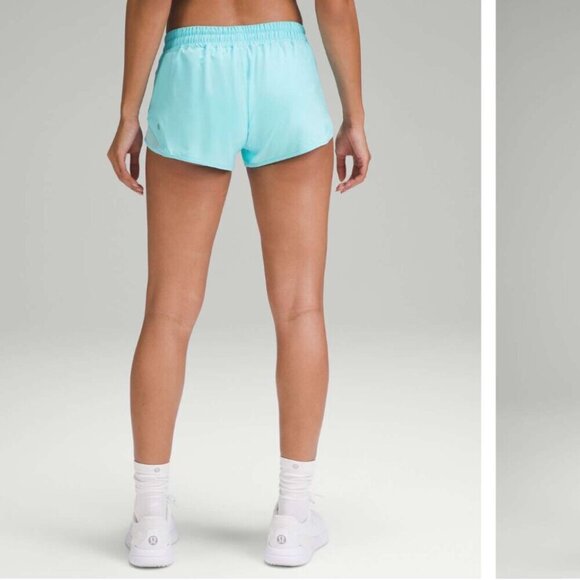 Lululemon Hotty Hot Lined Short 2.5" Cyan Blue Size 10 - Picture 3 of 6